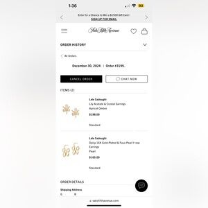 BNWT Lele Sadoughi Daisy 14K Gold-Plated & Pearl Hoop Earrings $165 + $15 CA tax